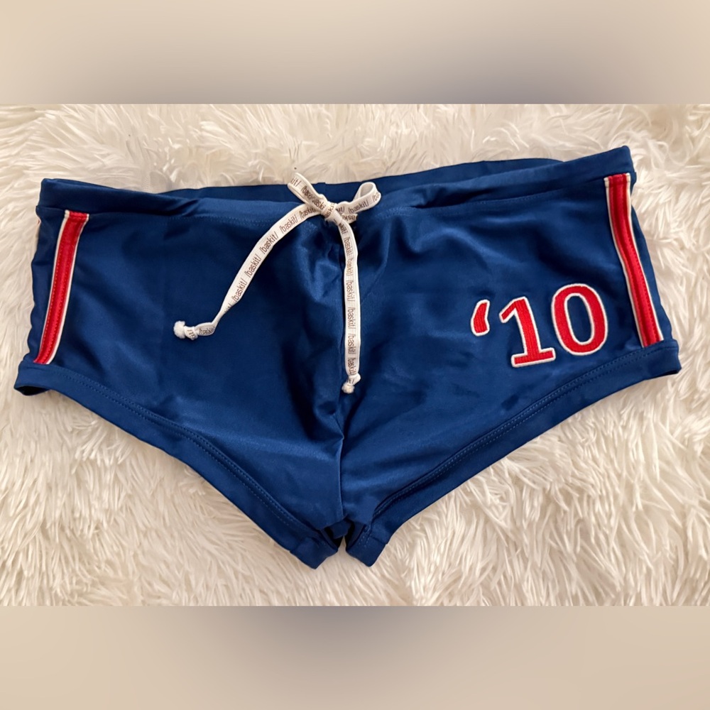 Men' Blue & Red Swim Trunks by baskit